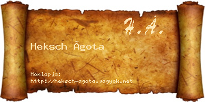 Heksch Ágota névjegykártya